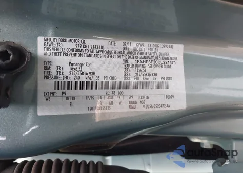 2012 Ford Focus Se from USA, damaged, VIN 1FAHP3F20CL221471